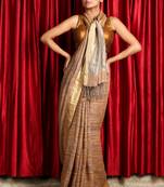 Light pink
 woven linen saree with blouse