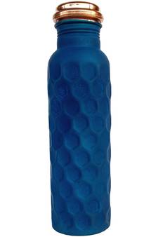 New Blue,White Color Copper Water Bottle Joint-Less Leak Proof 950 ml Hand Painted