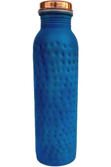 New Blue,White Color Copper Water Bottle Joint-Less Leak Proof 950 ml Hand Painted