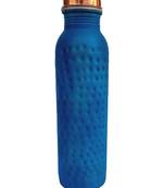 New Blue,White Color Copper Water Bottle Joint-Less Leak Proof 950 ml Hand Painted