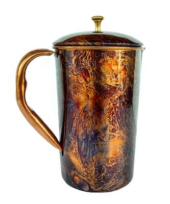 screen printed pure copper water jug pitcher 1500 ml (Mix design) 1