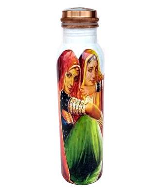 pure copper screen printed Water bottle 950 ml 1