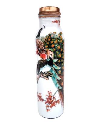 pure copper screen printed Water bottle 950 ml 1