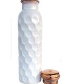 New Blue,White Color Copper Water Bottle Joint-Less Leak Proof 950 ml Hand Painted