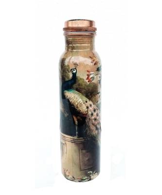 pure copper screen printed Water bottle 950 ml 1