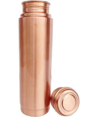 Pure copper water bottle 1000 ml capacity joint less plain bottle Big Round mouth Bottle 1