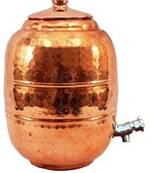 pure copper Hand Hammered water storage pot with lid 6.5 liter capacity