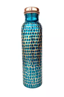Pure copper Hand hammered New Creation textured capacity 33oz / 950 ml for drinking water storage/yoga bottle
