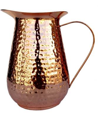 Pure Copper Hand Hammered Jug NEW Heavy Gauge Pure Solid Hammered Copper Moscow Mule Water Pitcher Unique Design 1