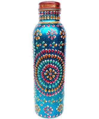 Pure Copper Bottle 900 Ml Hand Painted 1