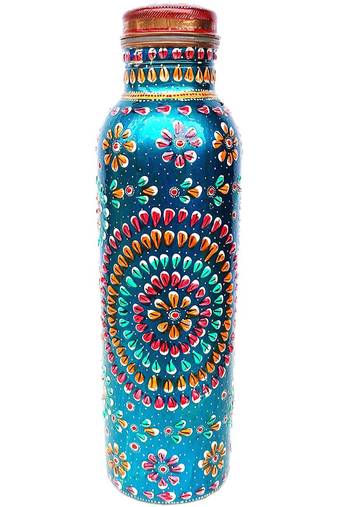 Pure Copper Bottle 900 Ml Hand Painted