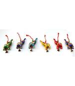 Elephant Bell Hanging Layer Set of 6 Home Christmas Hanging ative Ornaments Multi Colored Indian Traditional (Mix)