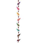 Door Hanging ative velvet Fabric 10 Elephants in Vibrant Color Stringed with Beads single layer
