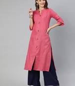 Rose plain cotton cotton-kurtis