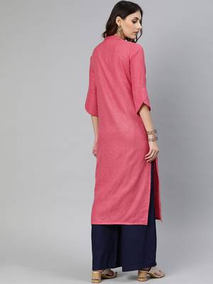 Rose plain cotton cotton-kurtis 3