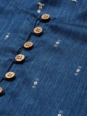 Blue printed cotton silk ethnic-kurtis 4