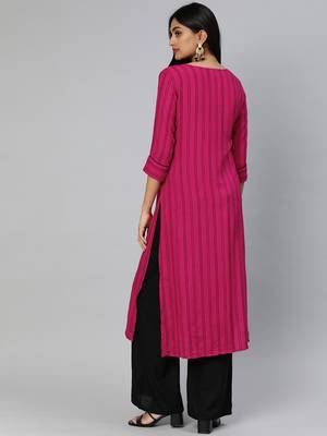 Pink woven viscose cotton-kurtis 3