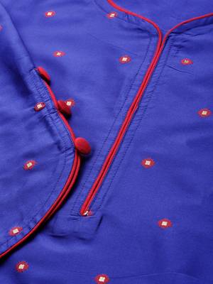 Blue woven art silk cotton-kurtis 4