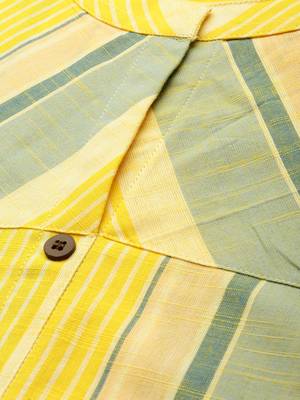 Yellow printed cotton cotton-kurtis 4