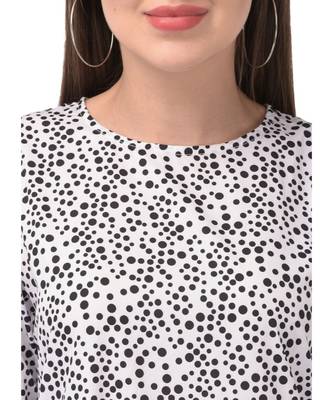 Brijraj White Color Crepe Polka Dot Fancy Kurti 4