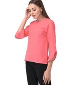 Brijraj Pink Color Crepe Solid Casual Wear Top
