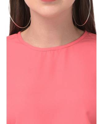 Brijraj Pink Color Crepe Solid Casual Wear Top 3
