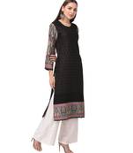 Brijraj black color cotton chikenkari unstitched kurti