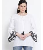 Pearl Peace Embroidered Women Top