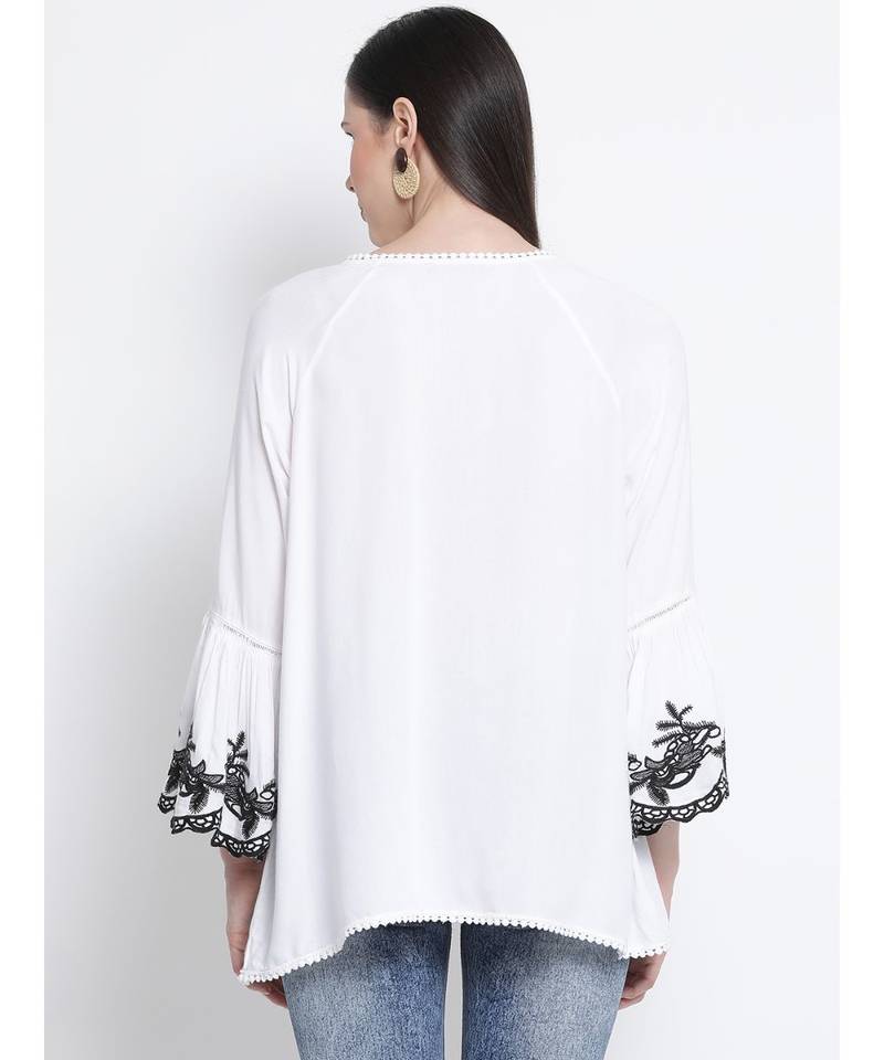 Pearl Peace Embroidered Women Top