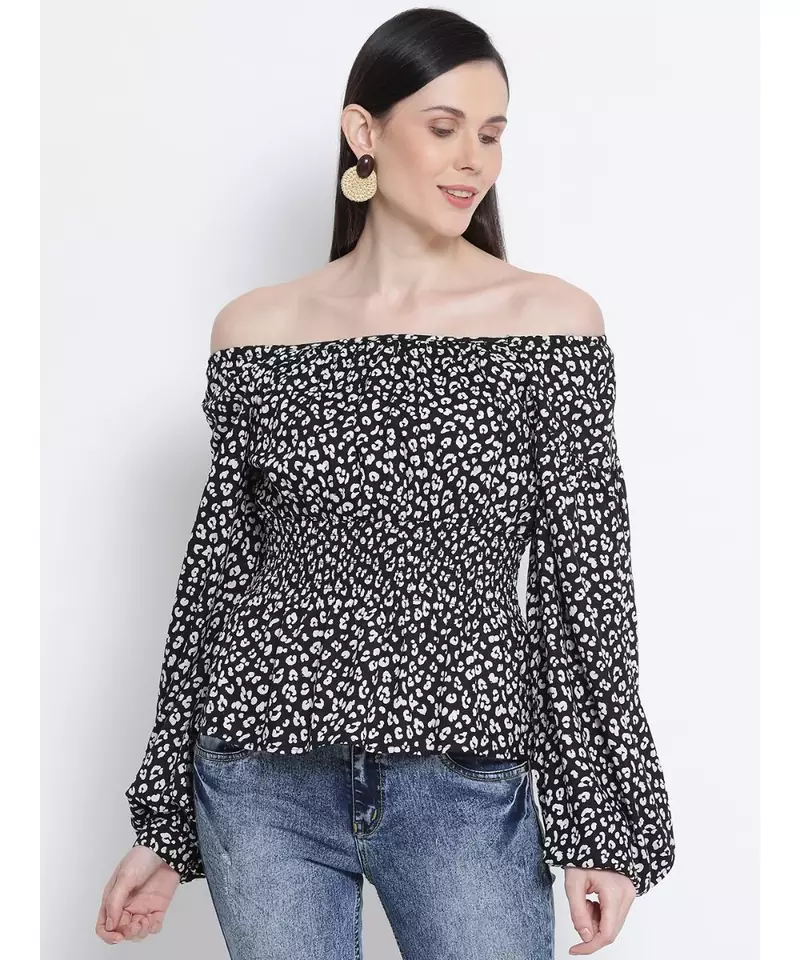 Floral Pixel Waistline Women Top