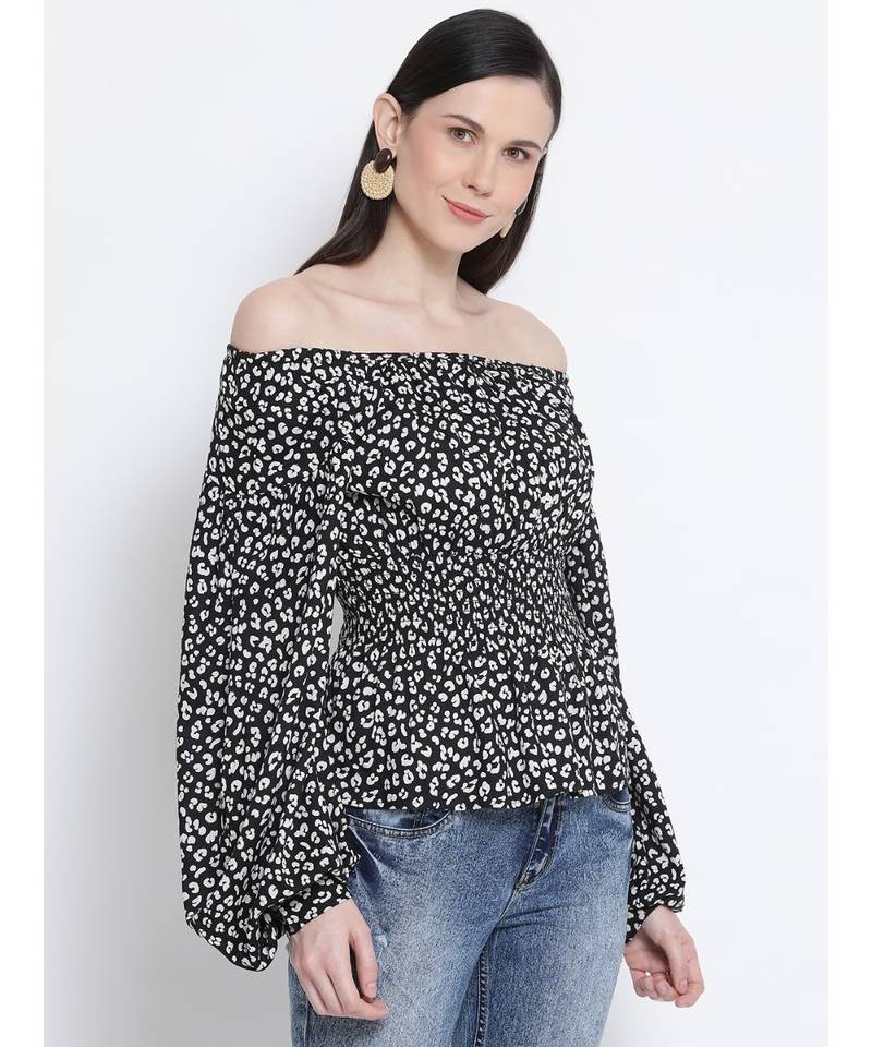 Floral Pixel Waistline Women Top