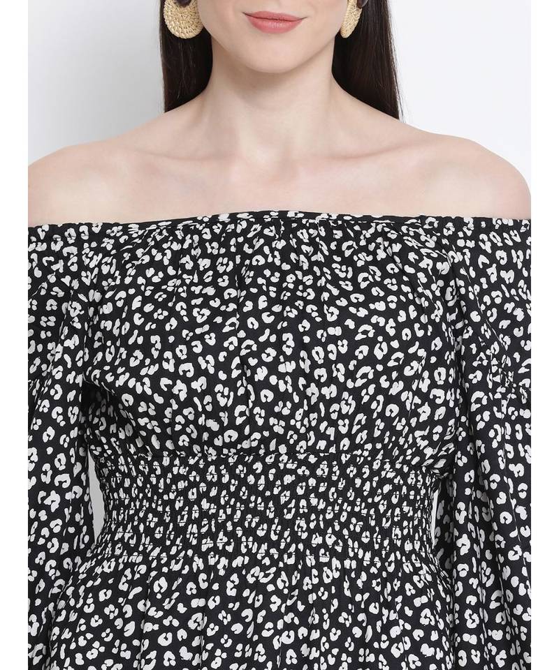 Floral Pixel Waistline Women Top