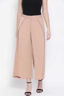 Beige Demand Poly Twill Women Pant