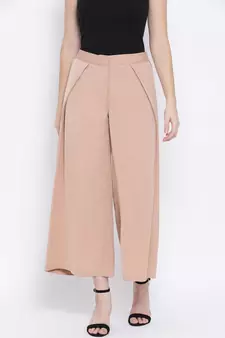 Beige Demand Poly Twill Women Pant