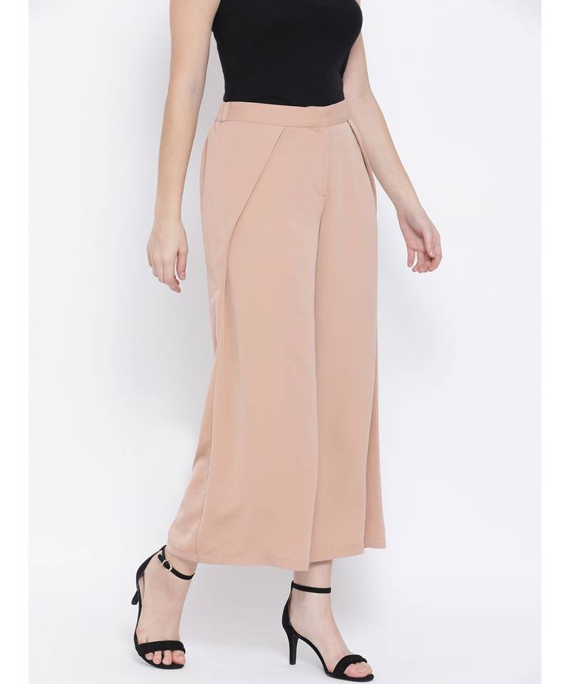 Beige Demand Poly Twill Women Pant