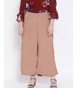 Beige Metal Plus Size Women Pant