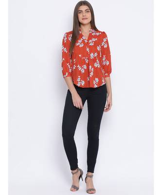 Floral Pleated Women Top 2