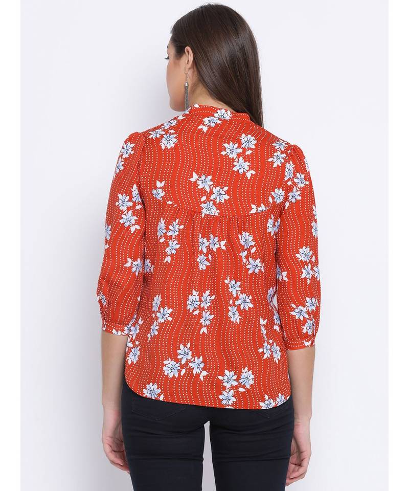 Floral Pleated Women Top