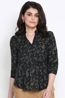 Floral Forest Pleated Women Top