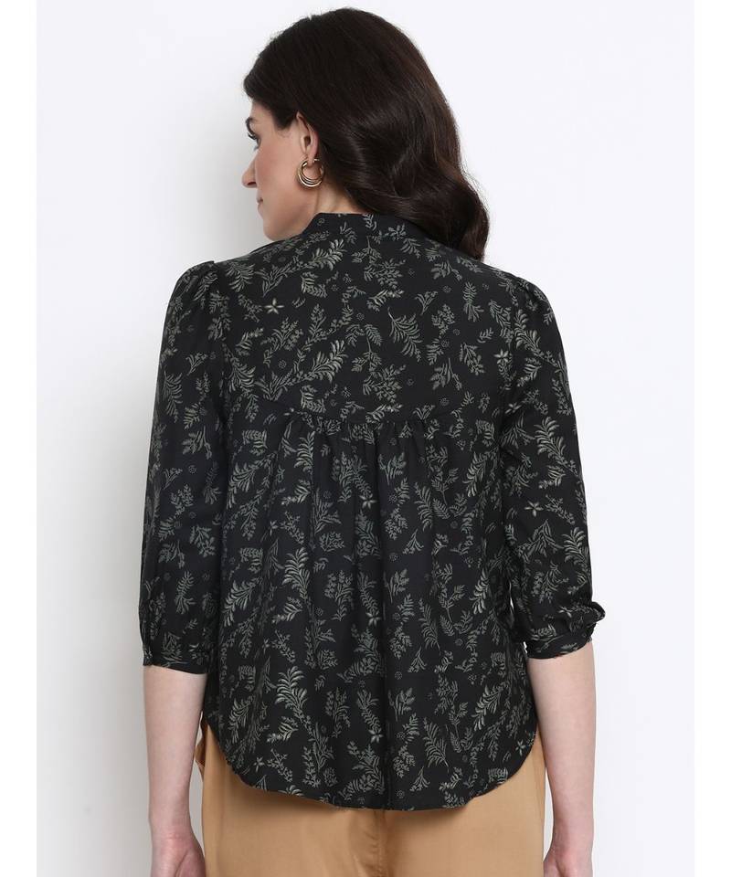 Floral Forest Pleated Women Top