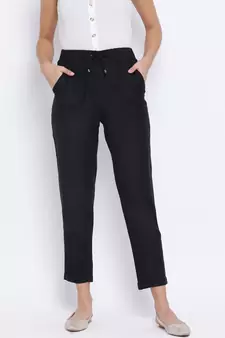 Black Nora Tie-Knot Women Pant