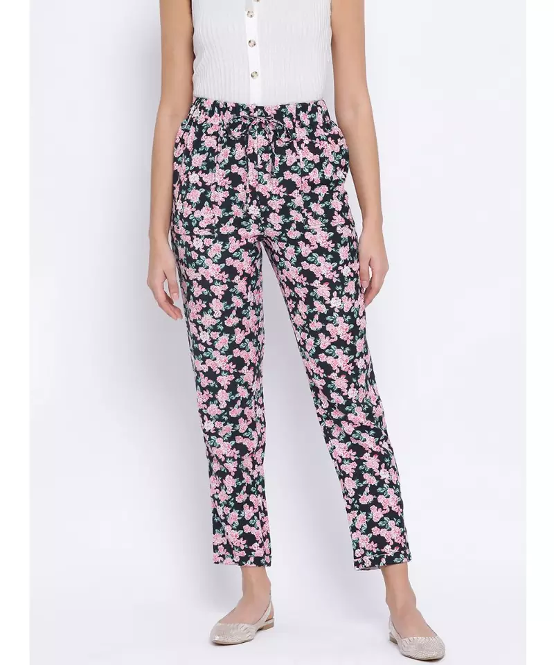 Floral Fiasca Tie-Knot Women Pant