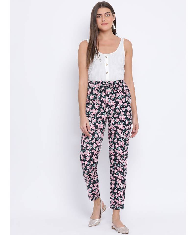Floral Fiasca Tie-Knot Women Pant