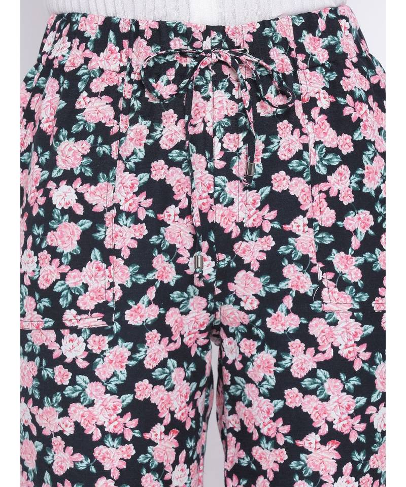 Floral Fiasca Tie-Knot Women Pant