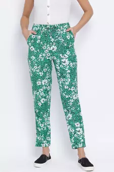 Tropical Maron Tie-Knot Women Pant