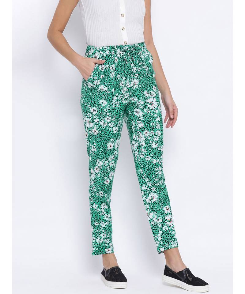 Tropical Maron Tie-Knot Women Pant