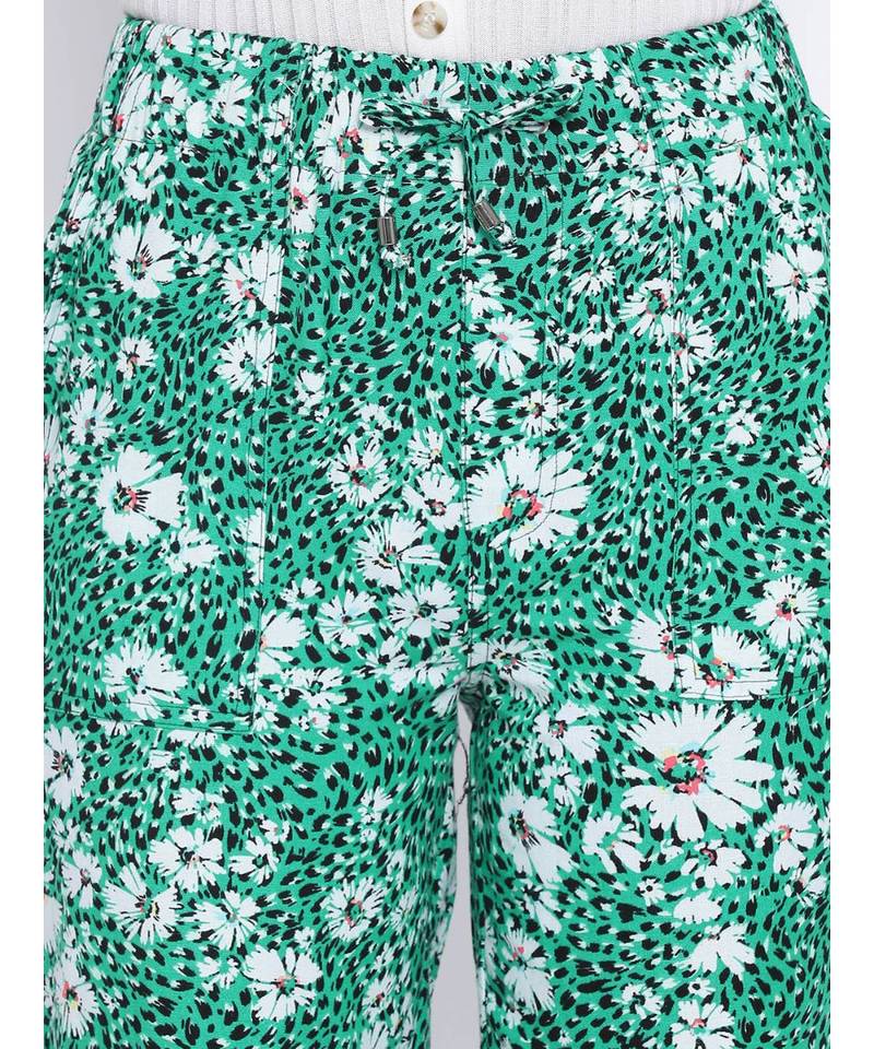 Tropical Maron Tie-Knot Women Pant