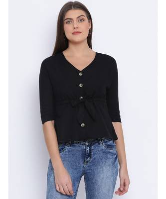 Black Lassy Button Women Top 1