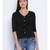 Black Lassy Button Women Top