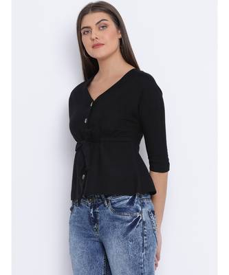 Black Lassy Button Women Top 3